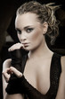 Portrait of beautiful stylish lady.