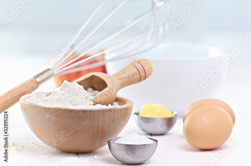 Photo: raw ingredientes, ready to merge to make a cake raw ingredientes, ready to merge to make a cake
