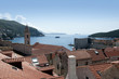 Church tower in Walled City of Dubrovnic in Croatia Europe