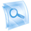 magnifier icon blue, isolated on white background.