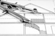 Foto: Architectural drawing and tool Architectural drawing and tool