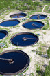 Biological water treatment plant with a round settlers