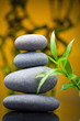 Massage stones with bamboo