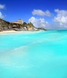 ancient Tulum Mayan ruins view from caribbean sea ancient Tulum Mayan ruins view from caribbean sea