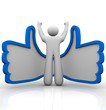 Thumbs Up - Approving Item Online and Satisfied Person Thumbs Up - Approving Item Online and Satisfied Person