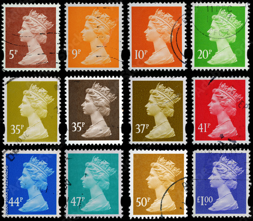 Photo: English Postage Stamps Queen Elizabeth 2nd, circa 1993 to 2007 English Postage Stamps Queen Elizabeth 2nd, circa 1993 to 2007