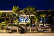 Modern house at night in Japan