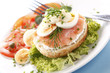 Tasty sandwich with salmon