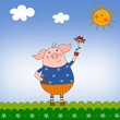 The pig - Cartoon character The pig - Cartoon character