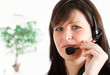 Girl using a headset