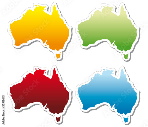 Vektor: stickers in form of Australia stickers in form of Australia