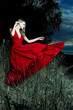 Portrait of dancing woman at forest