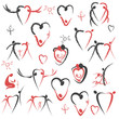 love. line. set of stylized figures love. line. set of stylized figures