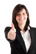 Businesswoman showing ok gesture