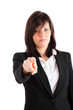 Businesswoman pointing at you