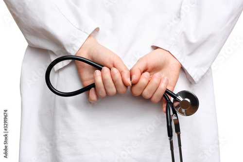 Photo: Doctor with stethoscope isolated Doctor with stethoscope isolated
