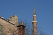 Red Brick Minaret of Hagia Sophia in Istanbul