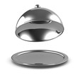 3d Silver platter opens from the front