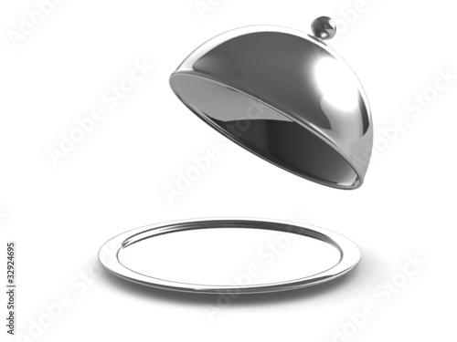 Illustration: 3d Silver service tray open 3d Silver service tray open