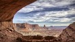 Scenic Utah Canyon landscape Anasazi kiva ruins Canyonlands NP Scenic Utah Canyon landscape Anasazi kiva ruins Canyonlands NP