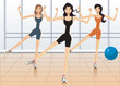 Illustration: Front view of women exercising Front view of women exercising