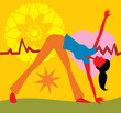 Illustration: Front view of a woman exercising Front view of a woman exercising