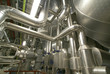 Industrial zone, Steel pipelines, valves and ladders Industrial zone, Steel pipelines, valves and ladders