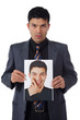Young businessman and his consciousness Young businessman and his consciousness