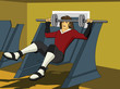 Illustration: Front view of a man exercising Front view of a man exercising