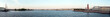 Panoramic view on the Neva river embankment, St. Petersburg