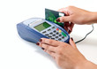 Moment of payment with credit card through terminal