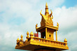 Golden shrine against sky in Cambodia Golden shrine against sky in Cambodia