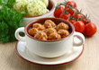 Meatballs in tomato sauce.