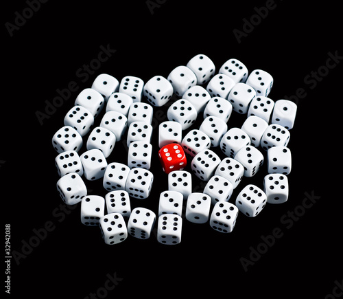 Foto: six dice surrounded six dice surrounded