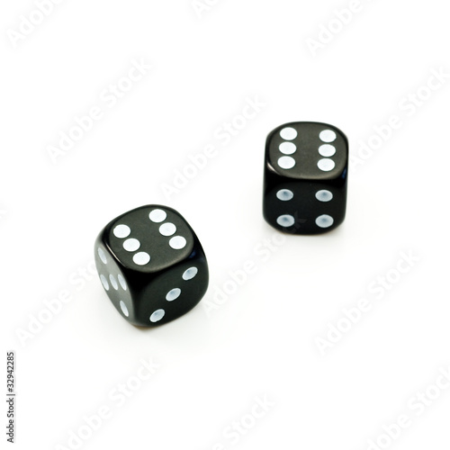 Photo: two black dice two black dice
