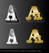 eps Vector image:initials（a）metallic material logo I
