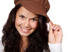 smiling woman with hat