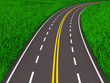 asphalted road on grass. Isolated 3D image asphalted road on grass. Isolated 3D image