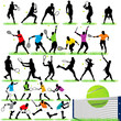 Tennis silhouettes set