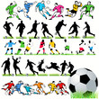 Football silhouettes set Football silhouettes set