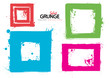Grunge square collection ink