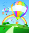 Mongolfiera sulla campagna - Balloon over the country Mongolfiera sulla campagna - Balloon over the country