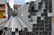 a stack of aluminum structural profiles