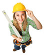 woman with spirit level