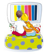 Young couple watching tv Young couple watching tv