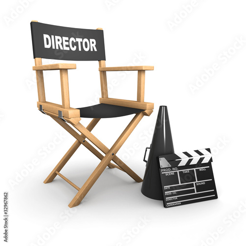 Illustration: 3d The film directors chair is empty 3d The film directors chair is empty