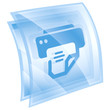 printer icon blue, isolated on white background. printer icon blue, isolated on white background.