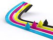 CMYK concept 3d render illustration