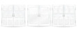 set of white windows isolated on white background