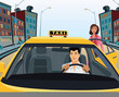 Woman getting in taxi Woman getting in taxi